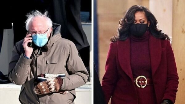 Bernie Sanders y Michelle Obama roban 'cámara' durante investidura de Biden