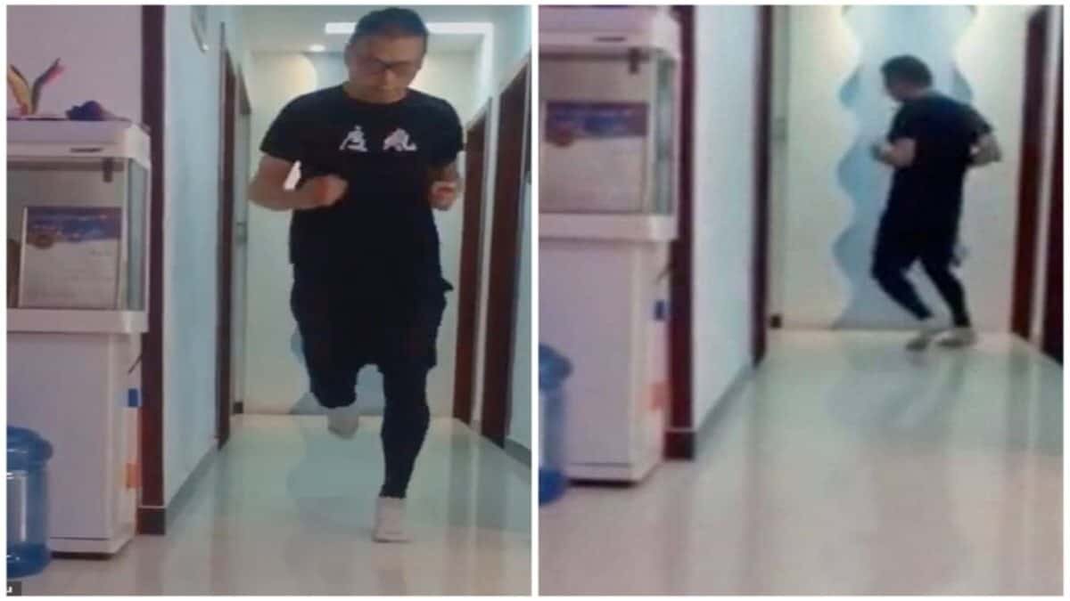 El maratonista chino Pan Shancu recorrió 50 kilómetros dentro de su casa para evitar un posible contagio durante la pandemia de COvid-19