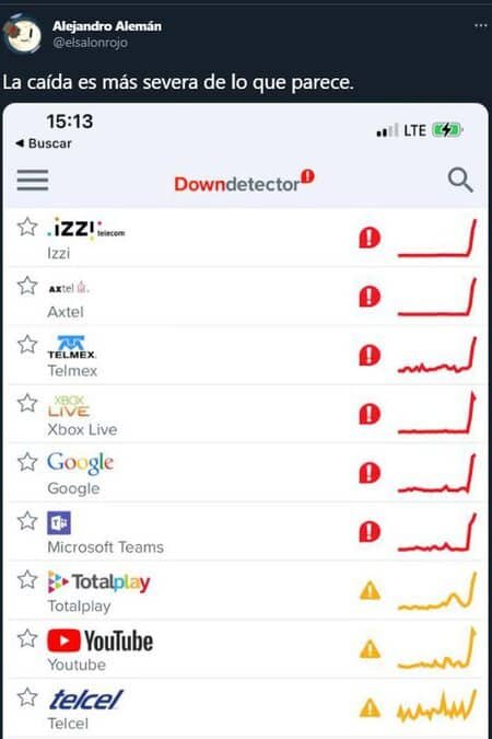 La tarde de este miércoles, usuarios de internet y telefonía reportaron fallas en diferentes proveedores de servicios en varias ciudades del país.
