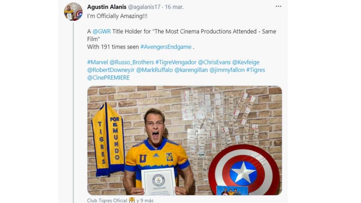 Su meta era ver 200 veces la película producida por Marvel.