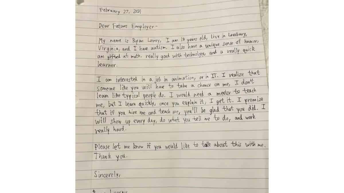 Diariamente LinkedIn recibe decenas de postulaciones, pero hace unos días, la red, recibió la carta de un joven con autismo, cuya nota hace una simple petición a su “futuro empleador”: “arriésgate por mí”.