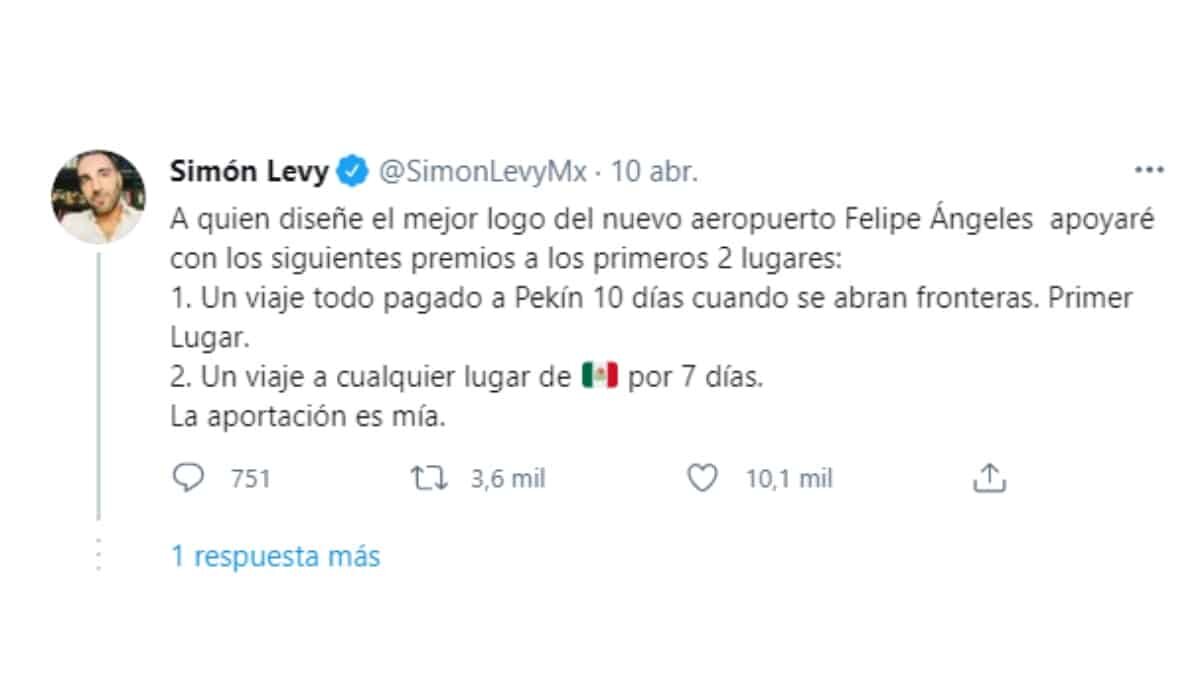 Simón Levy lanzó una convocatoria para realizar un nuevo diseño para el logo del AIFA.