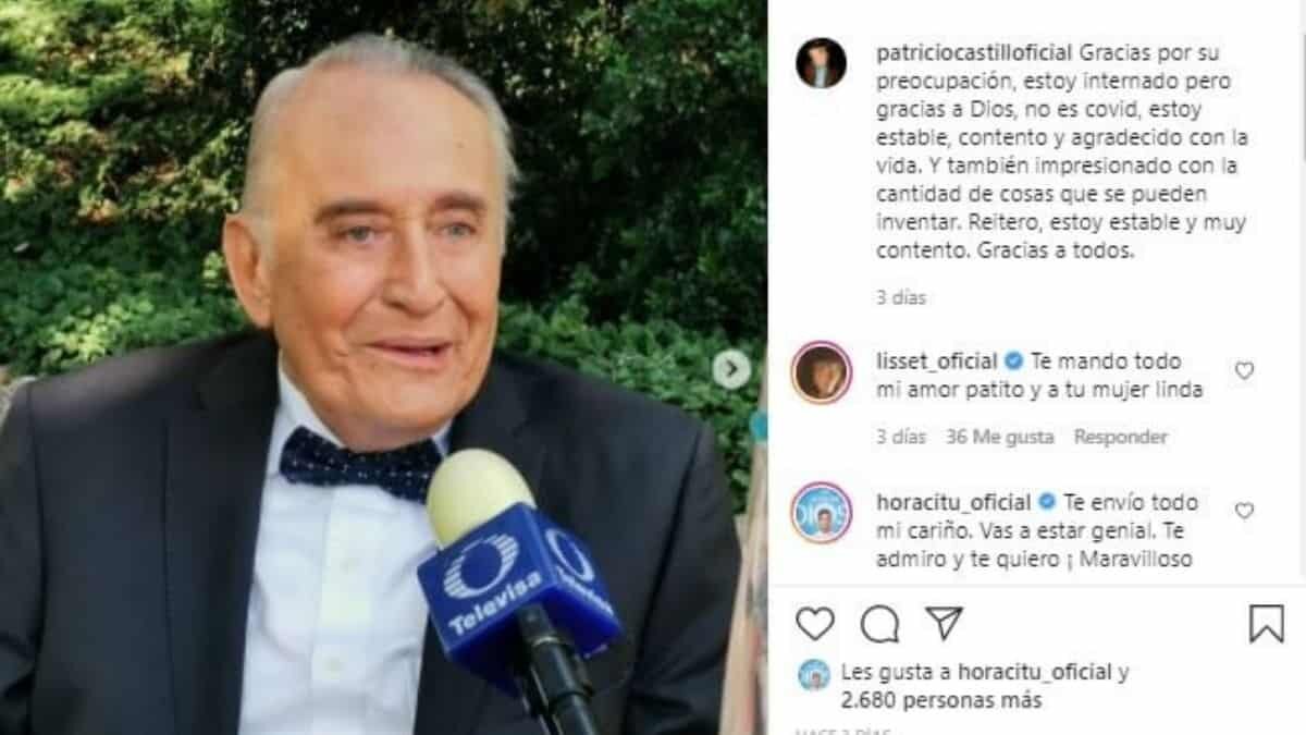 Muere el actor Patricio Castillo a los 81 años por afección pulmonar.