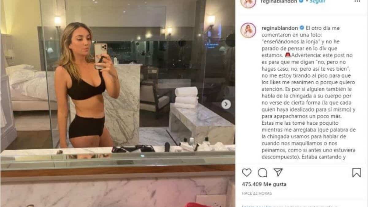 Regina Blandón hizo fuertes declaraciones ante las criticas sobre su cuerpo.