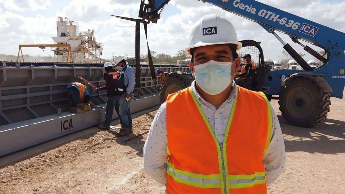 Avances en las obras de construcción del Tren Maya.