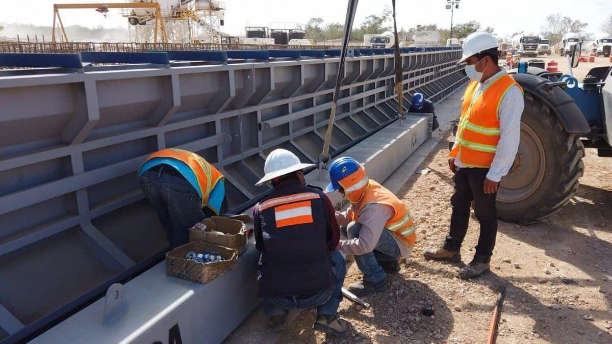 Avances en las obras de construcción del Tren Maya.