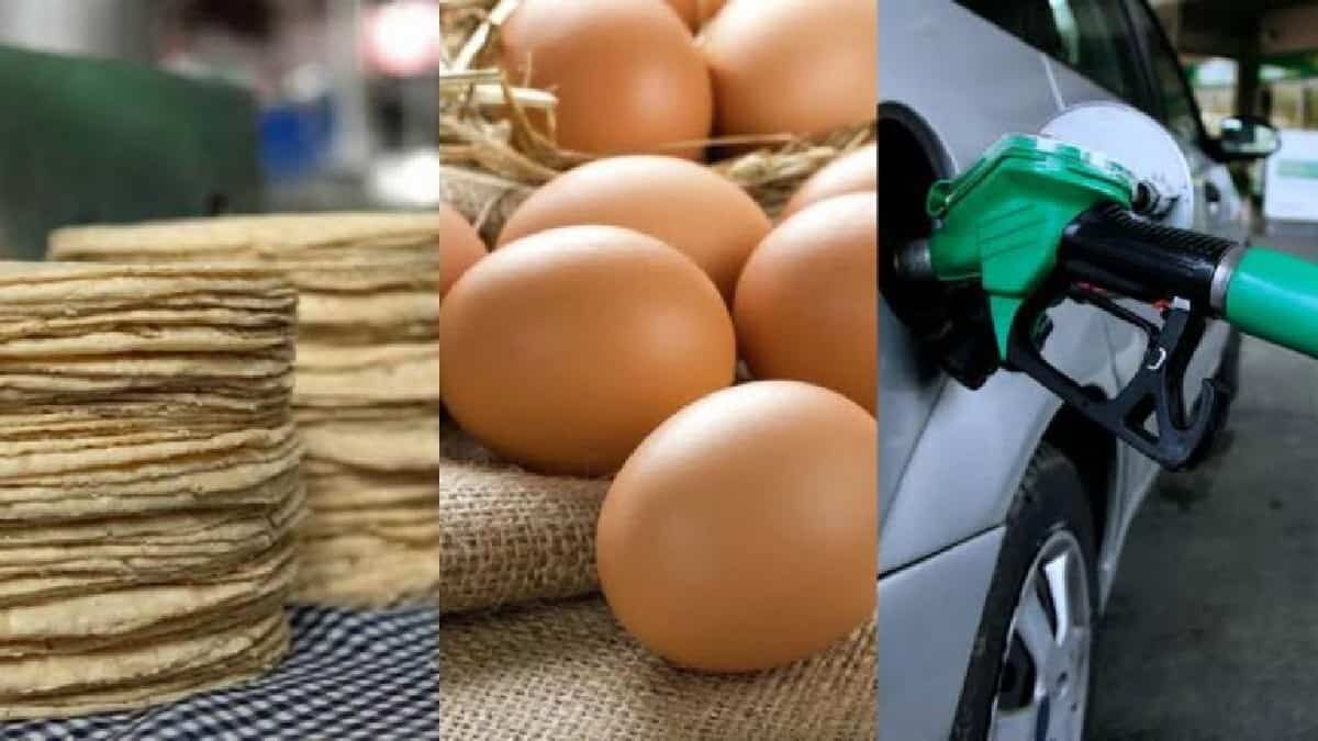 El alza en los precios de la tortilla, el huevo y la gasolina se debió a un incremento de la inflación.