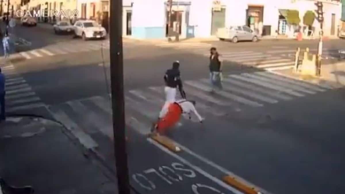 Un video muestra como las personas tropiezan una tras otra con la nueva ciclovía de Puebla.