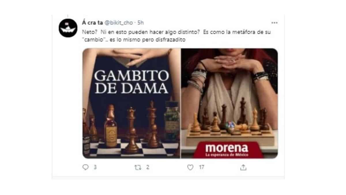 Critican a Layda Sansores por “piratearse” póster de ‘Gambito de Dama’ para debate político