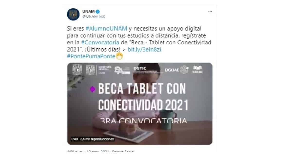 Estos son los requisitos para acceder a una de las tablets que dará la UNAM