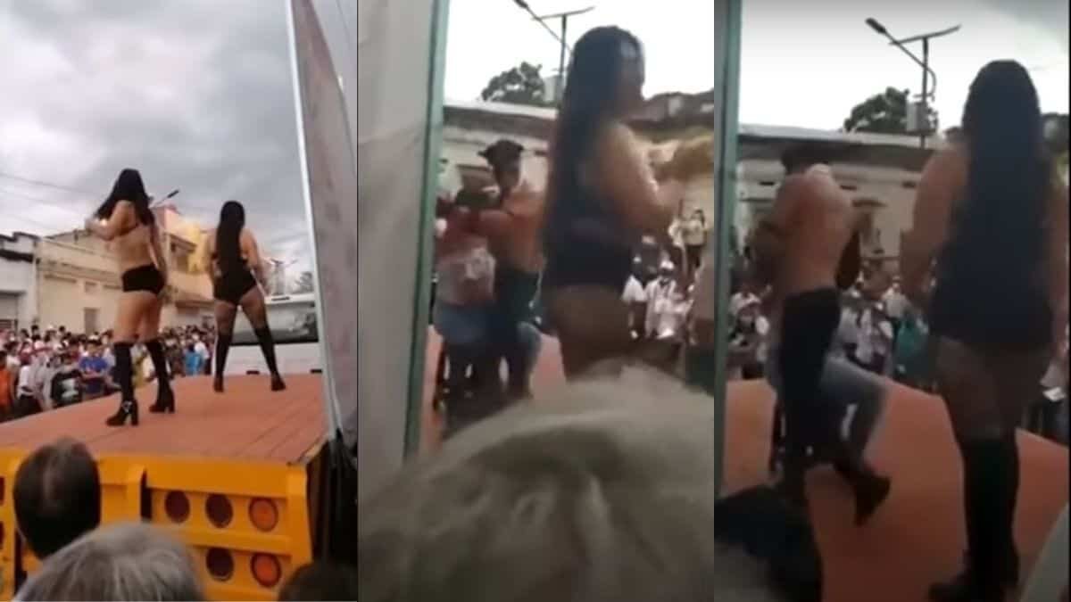 Candidato de RSP cierra mitin con stripers en Chiapas