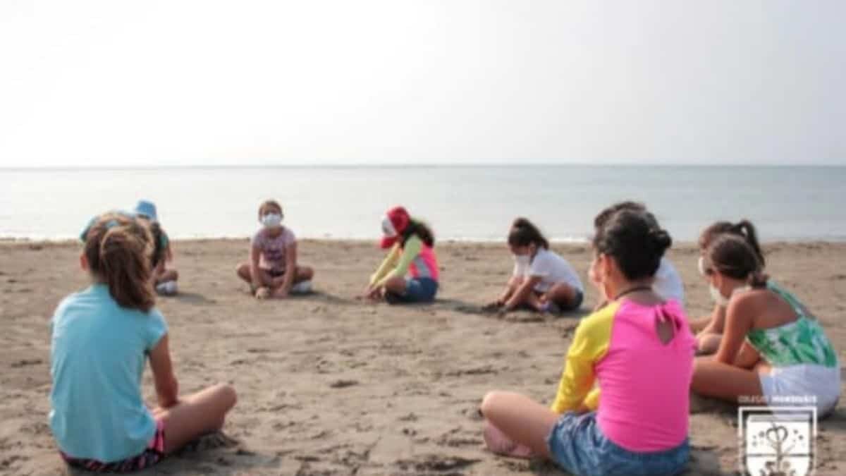 Toman clases en la playa de Boca del Río, Veracruz