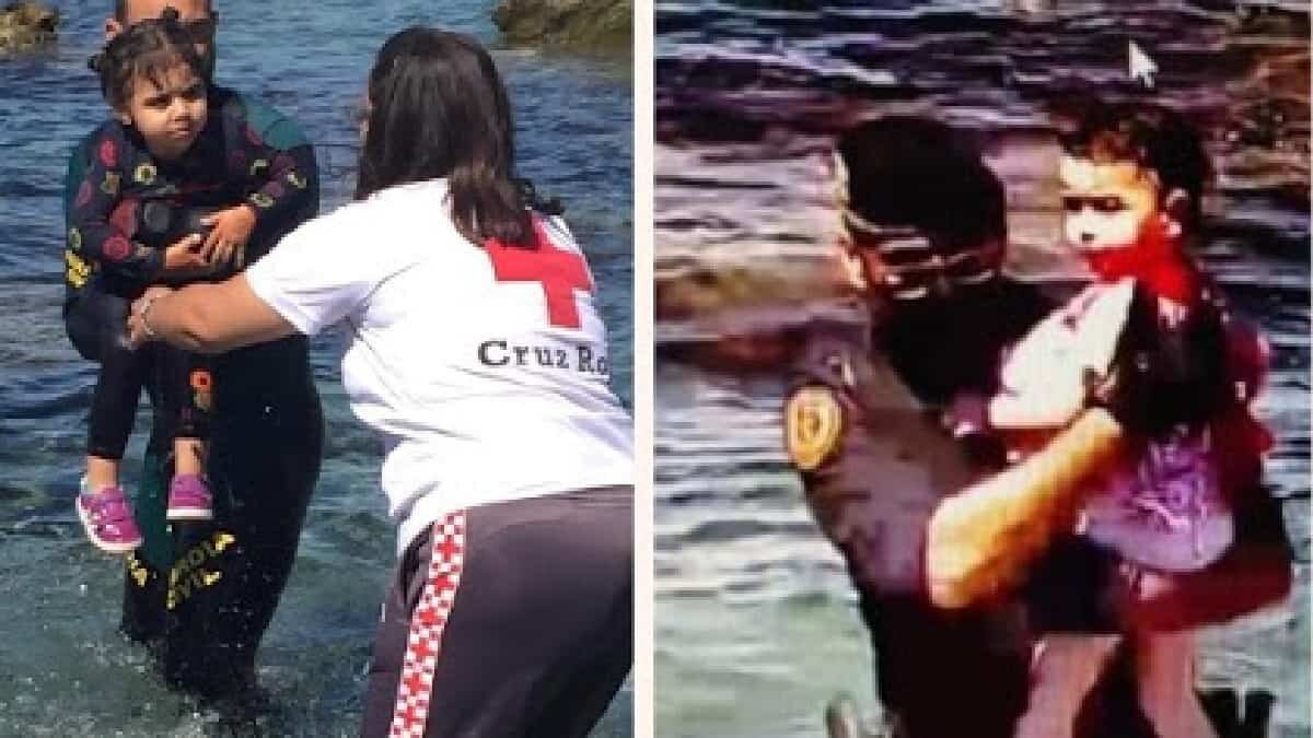 El bebé forma parte un grupo de africanos que cruzaron a la ciudad española de Ceuta para escapar de la pobreza dejada por la pandemia en sus naciones.