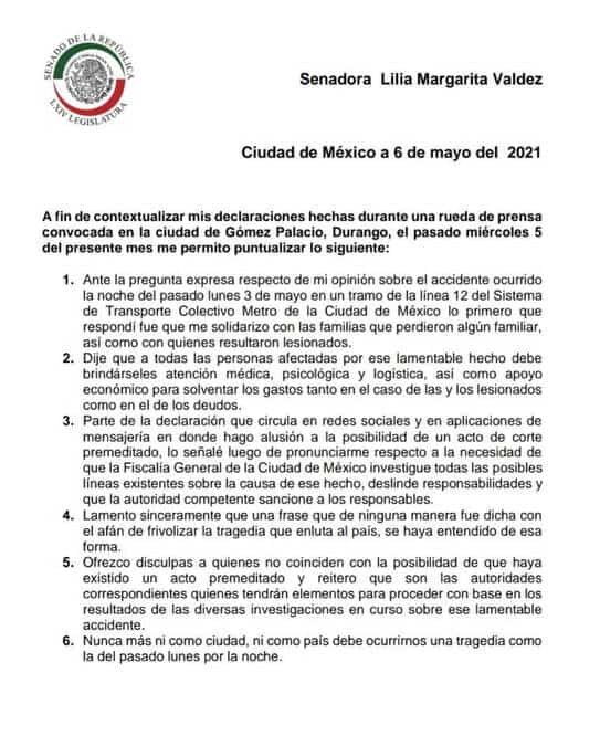 Gente perversa movió la "ballena" en Línea 12, asegura senadora de Morena