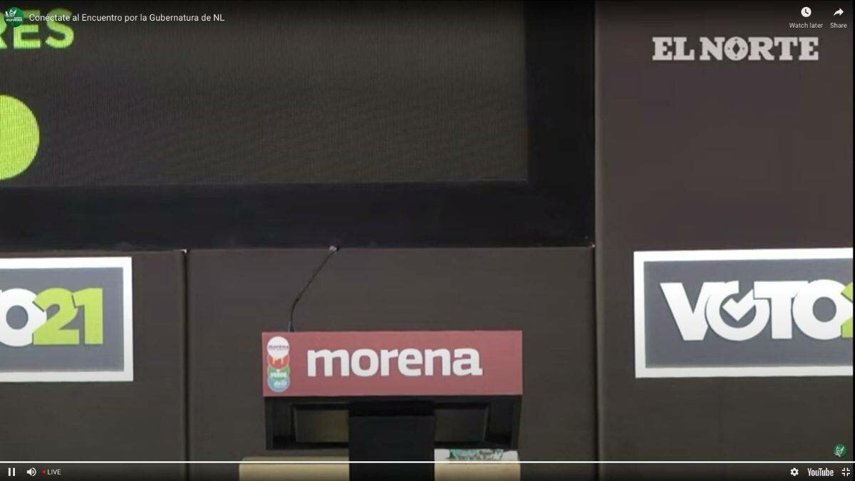 ¡Solo, solín, solito! Samuel García asiste a debate; los demás candidatos no se presentan