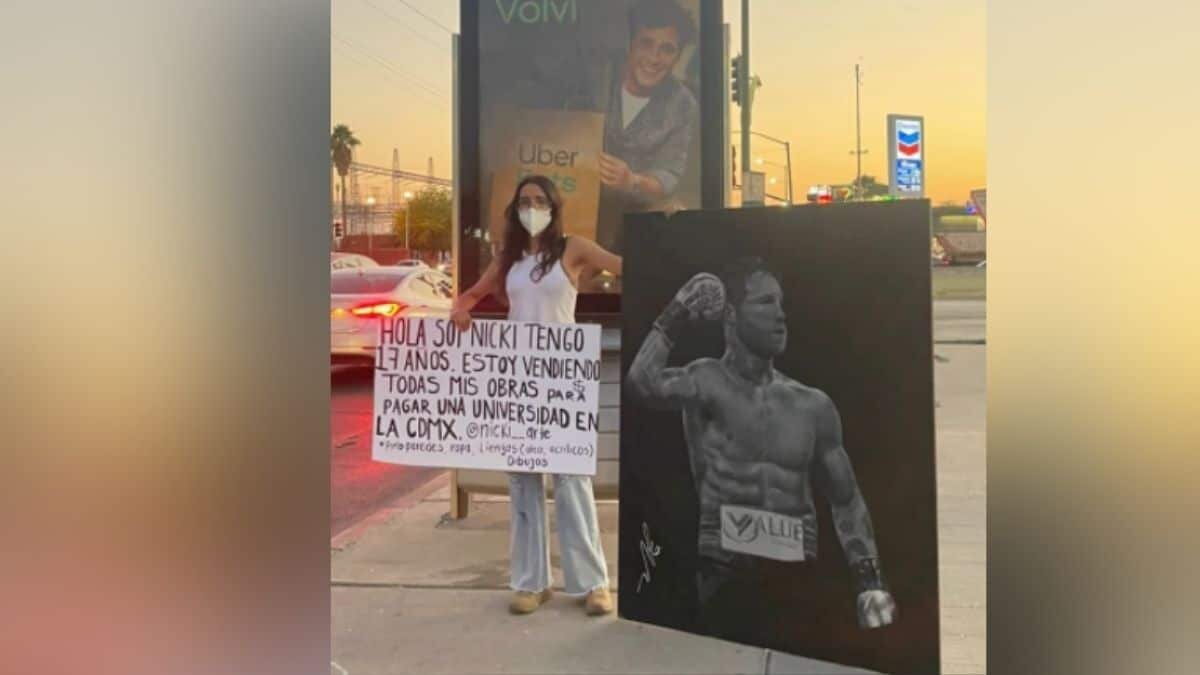La joven compartió la pintura del boxeador a través de Instagram por lo que el “Canelo” no tardo en responderle.