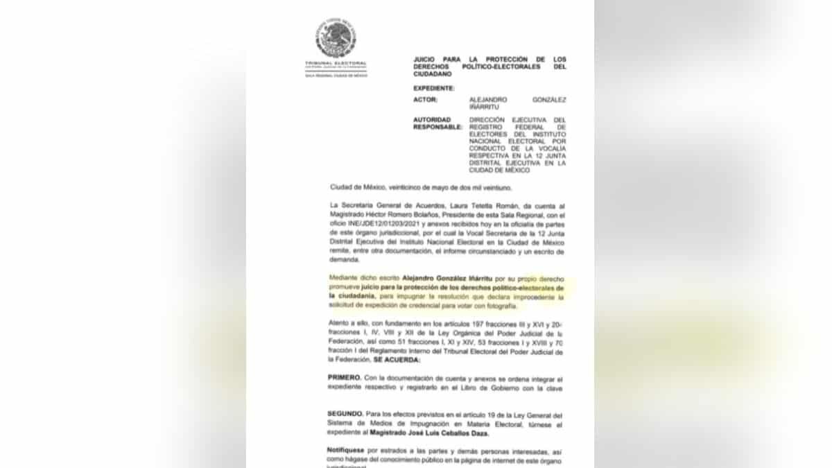 Alejandro González Iñárritu inició un juicio ante las autoridades electorales del país, luego de que el Instituto Nacional Electoral (INE) le negó la expedición de una copia de su credencial de elector.