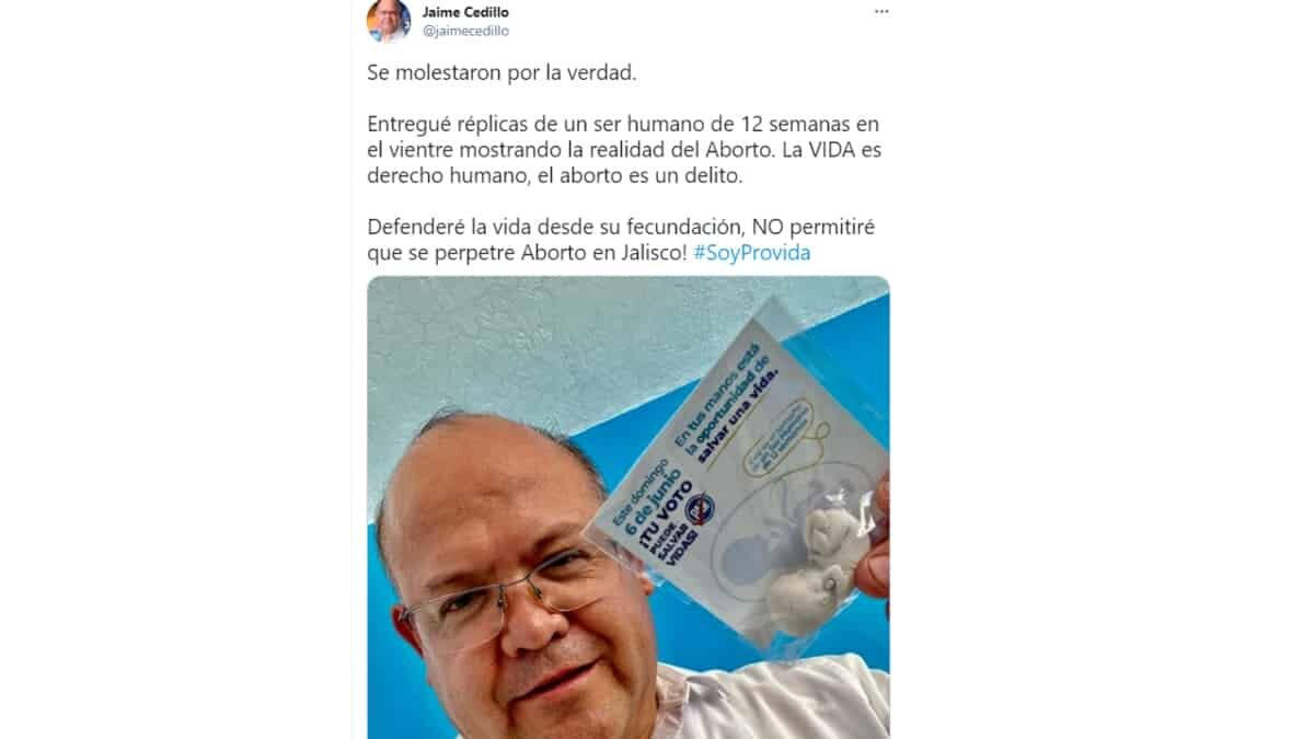 Jaime Cedillo aseguró que su objetivo es luchar contra el aborto