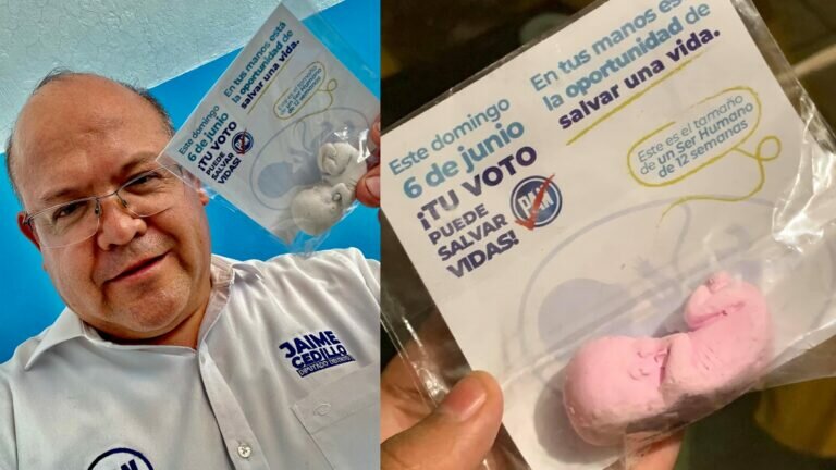 ¡No es broma! Candidato del PAN regala "fetos" para pedir votos en Jalisco
