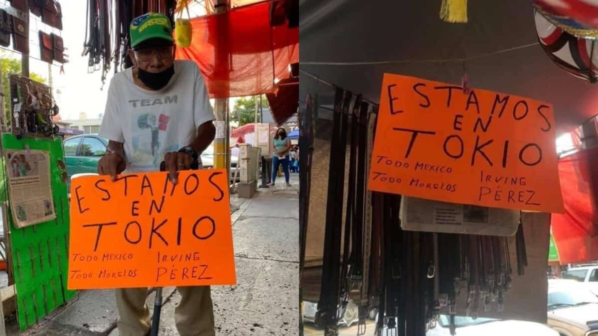Apoyo de abuelito del atleta Irving Pérez causa ternura en redes sociales.