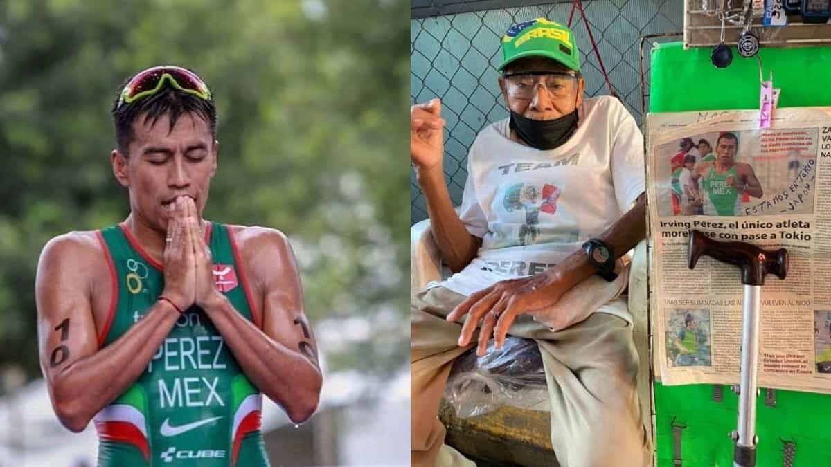 Apoyo de abuelito del atleta Irving Pérez causa ternura en redes sociales.