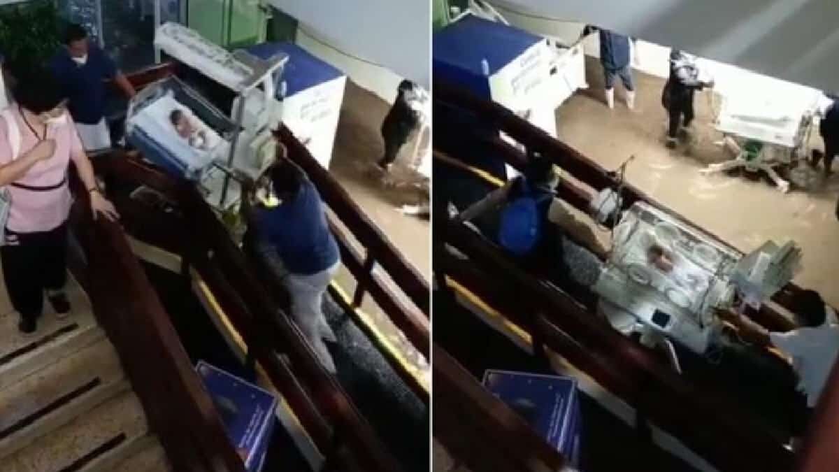 Salvan enfermeros a bebés de inundación en hospital de Atizapán (Video)