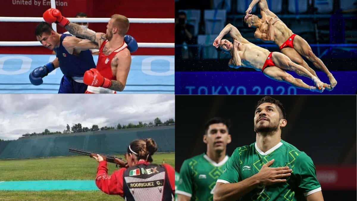 La delegación mexicana en Tokio tuvo una jornada en la que lo más destacado fueron futbol, tiro deportivo, boxeo y clavados.