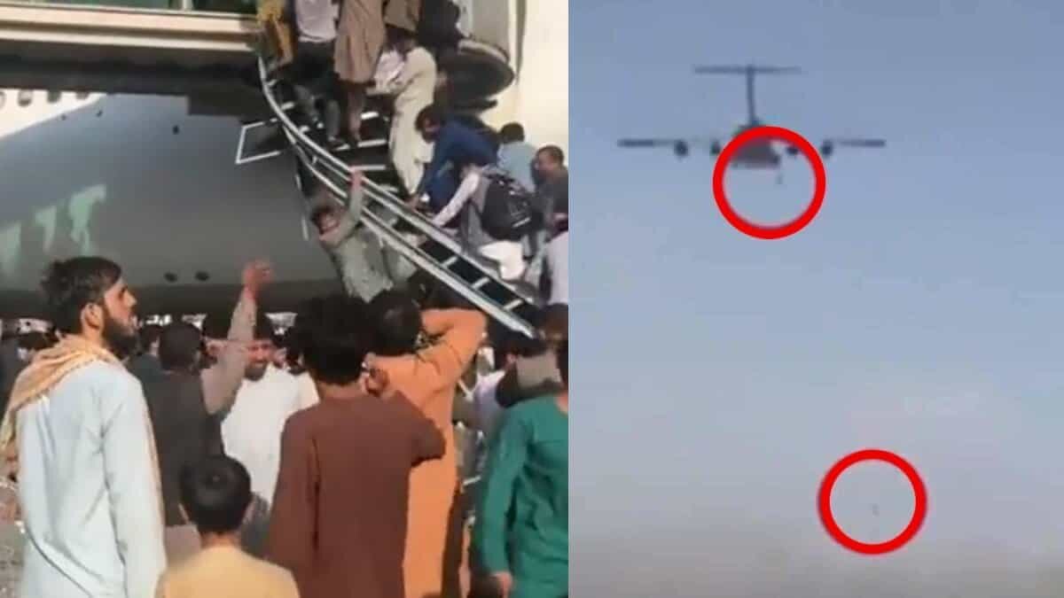Caen afganos de aviones en su intento de escapar del Talibán (Video)