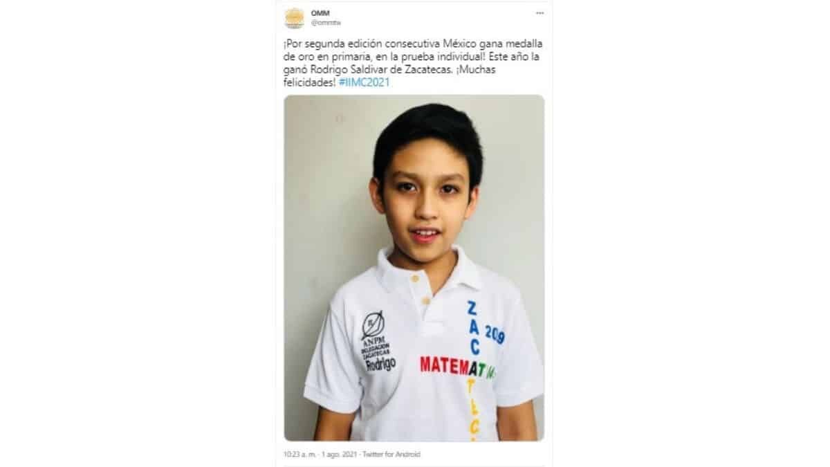 Gana mexicano de 11 años medalla de oro en evento internacional de matemáticas