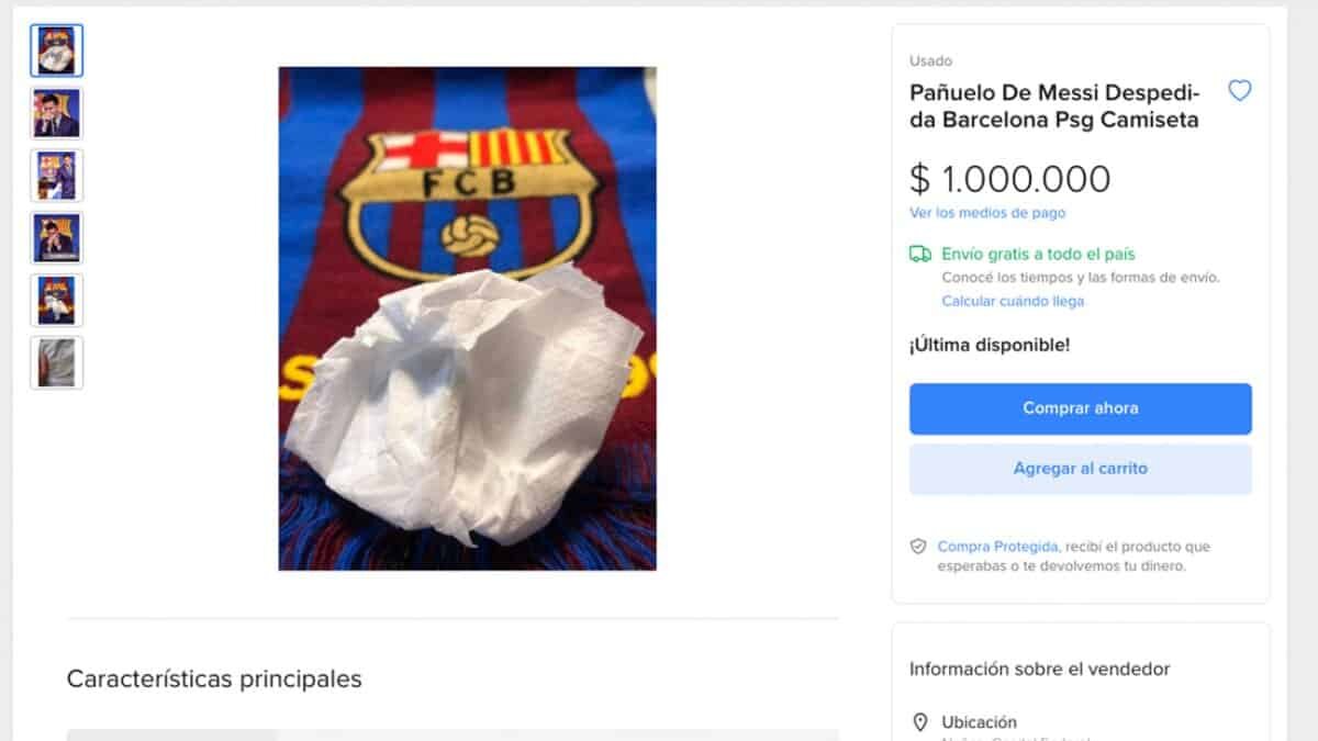 Este es el costo del pañuelo que usó Messi en su despedida del Barcelona (Foto)