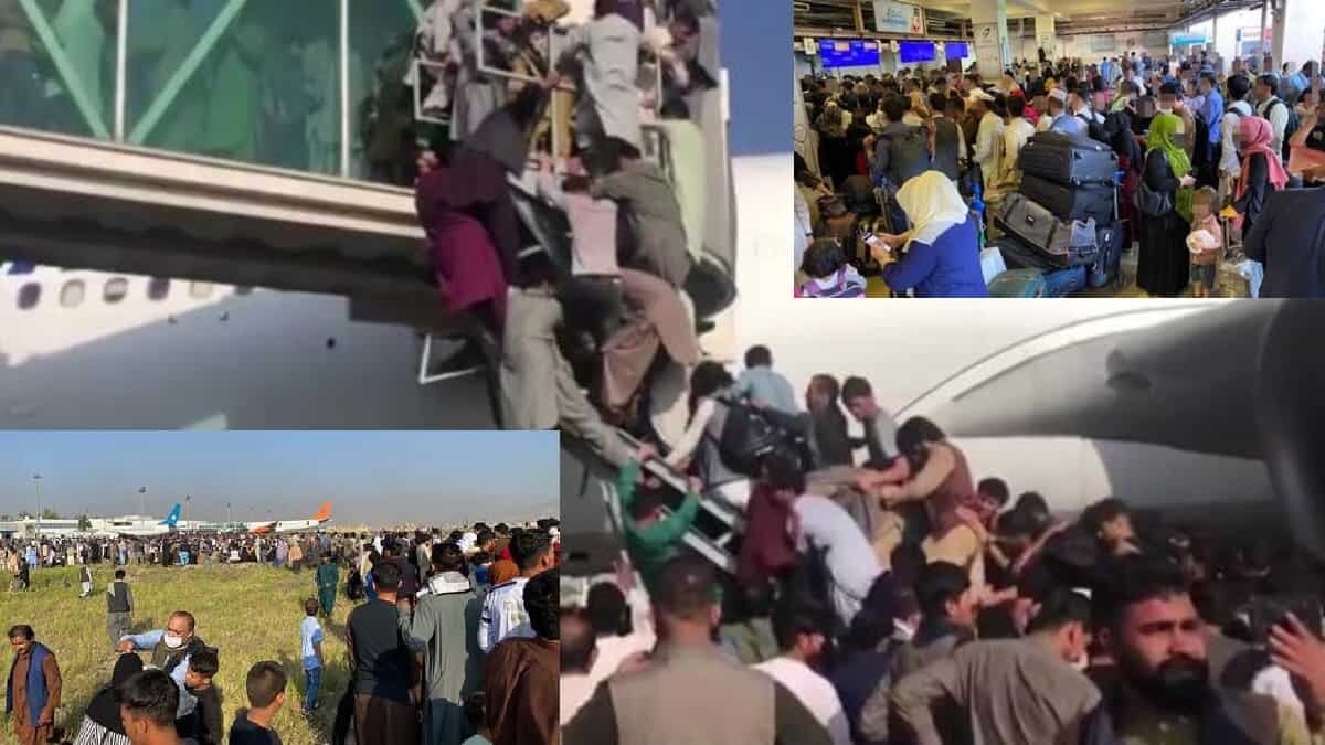 Miles de personas abarrotaron el aeropuerto de Kabul, ante el regreso al poder en Afganistán del Talibán, luego de 20 años de ausencia.