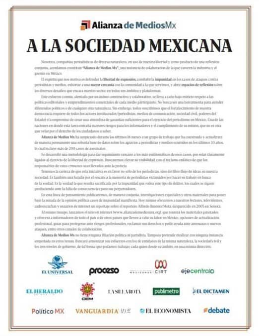 Esta alianza buscará proteger y dignificar el trabajo de los periodistas mexicanos ante los riesgos de la profesión.