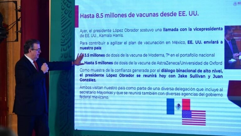 Ebrard Casaubón indicó que las dosis serán de las marcas Moderna y AstraZeneca.