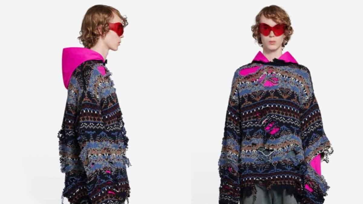 Lanza Balenciaga suéter roto y deshilachado a exagerado precio