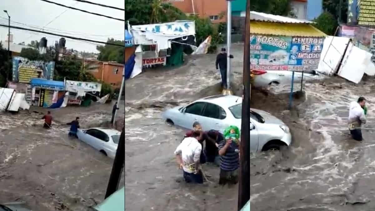El menor quedó atrapado en la corriente que provocaron las inundaciones en el municipio mexiquense de Ecatepec.