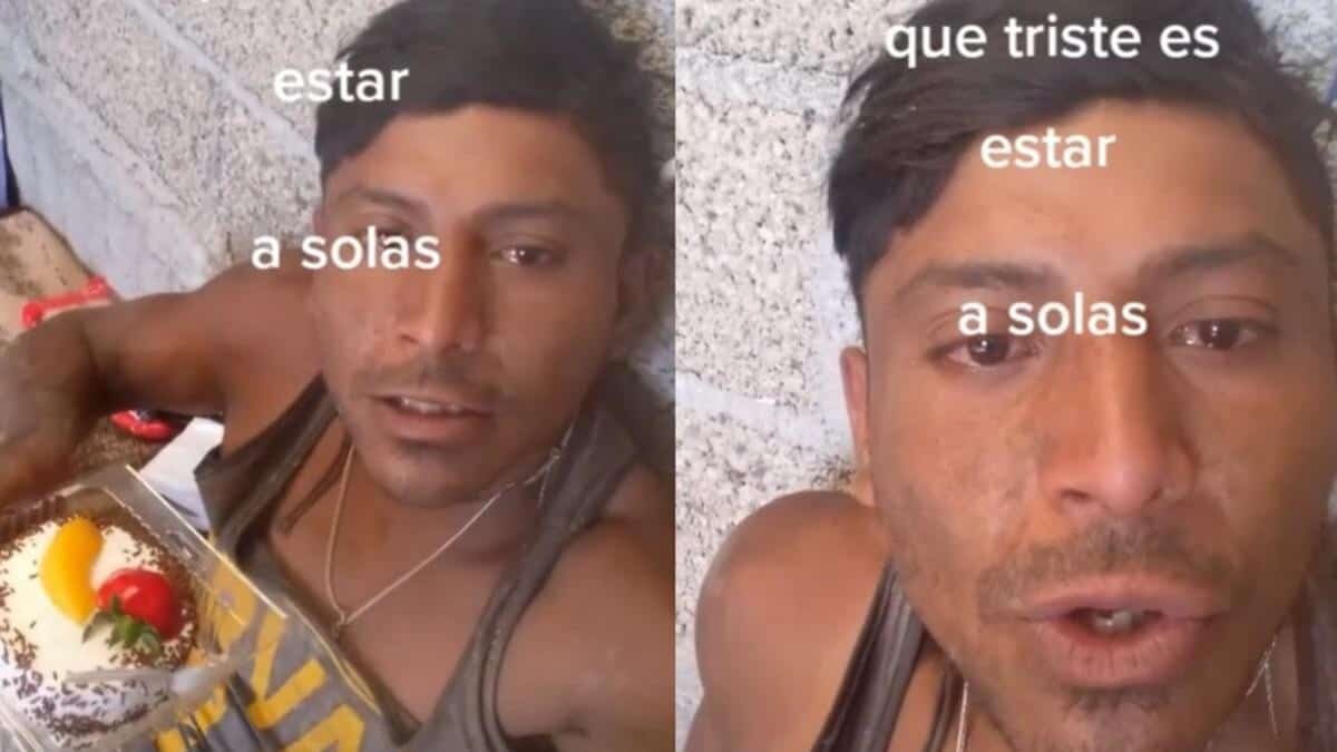 El hombre se hizo viral luego de que subió un video a TikTok en el que mostró su triste celebración.