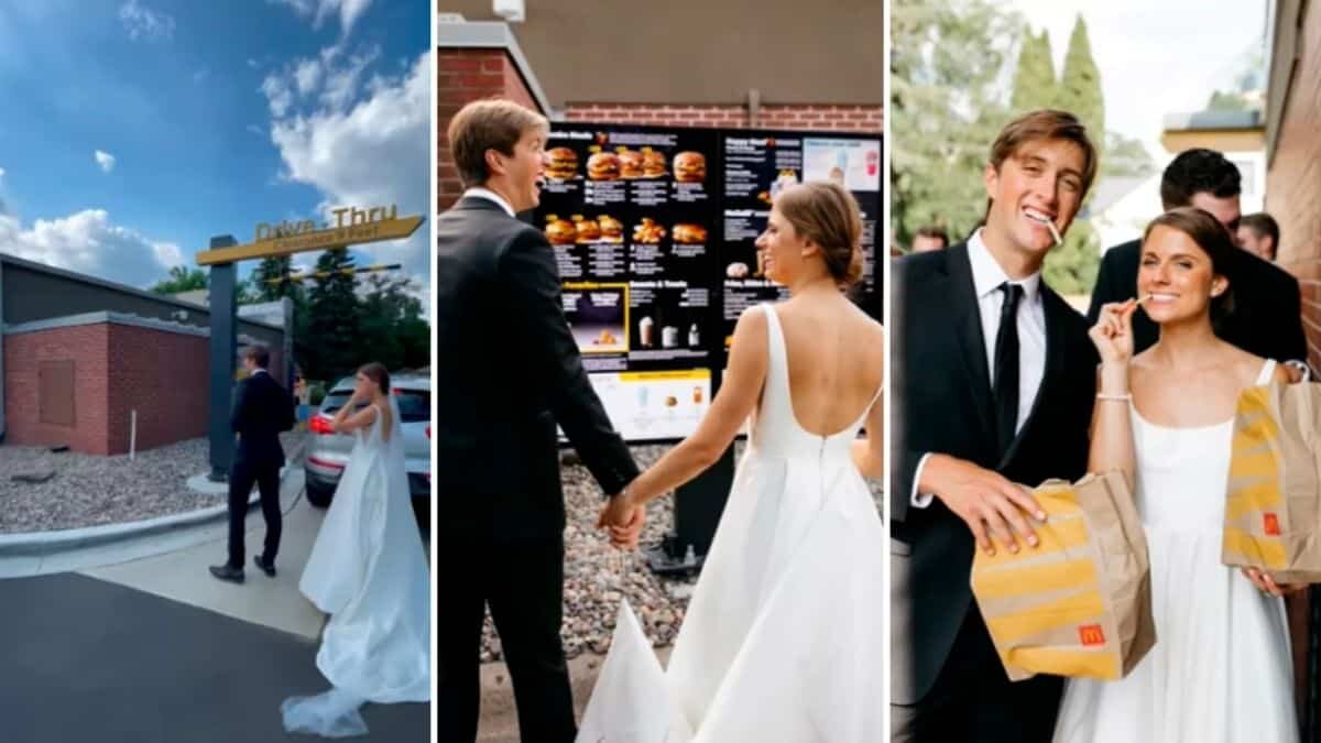 Cambian novios banquete por una hamburguesa el día de su boda