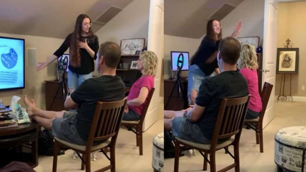 Arma presentación para revelar a sus papás su profesión (Video)