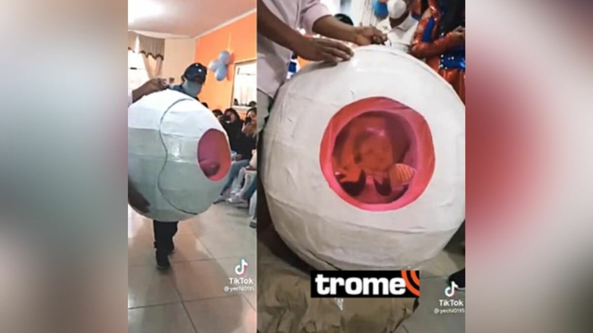 Enternece bebé al llegar en una cápsula de saiyajin a su cumpleaños