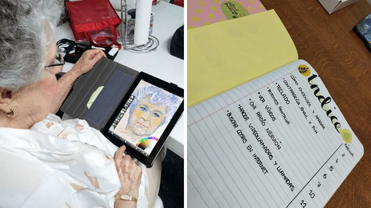 Dibuja manual para que su abuelita pueda usar su tablet