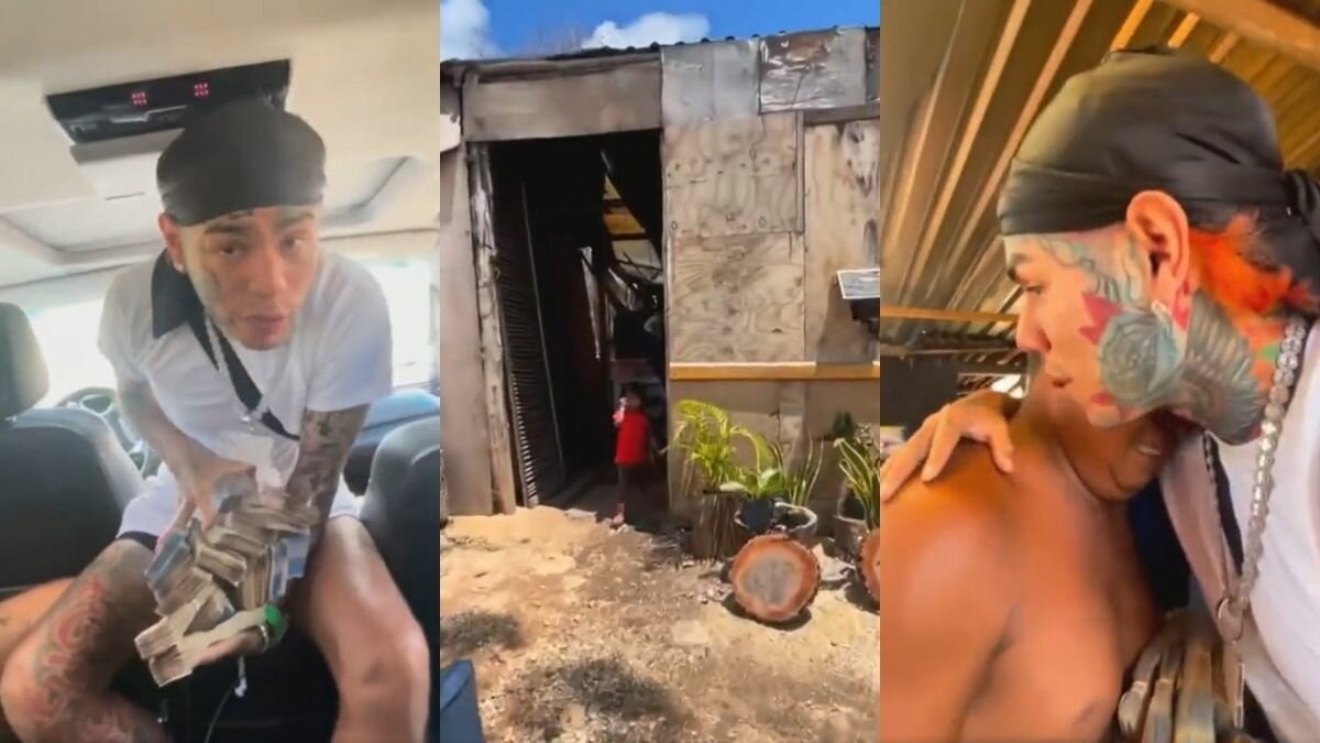 Regala Tekashi 6ix9ine 1 MDP a familia pobre (Video)