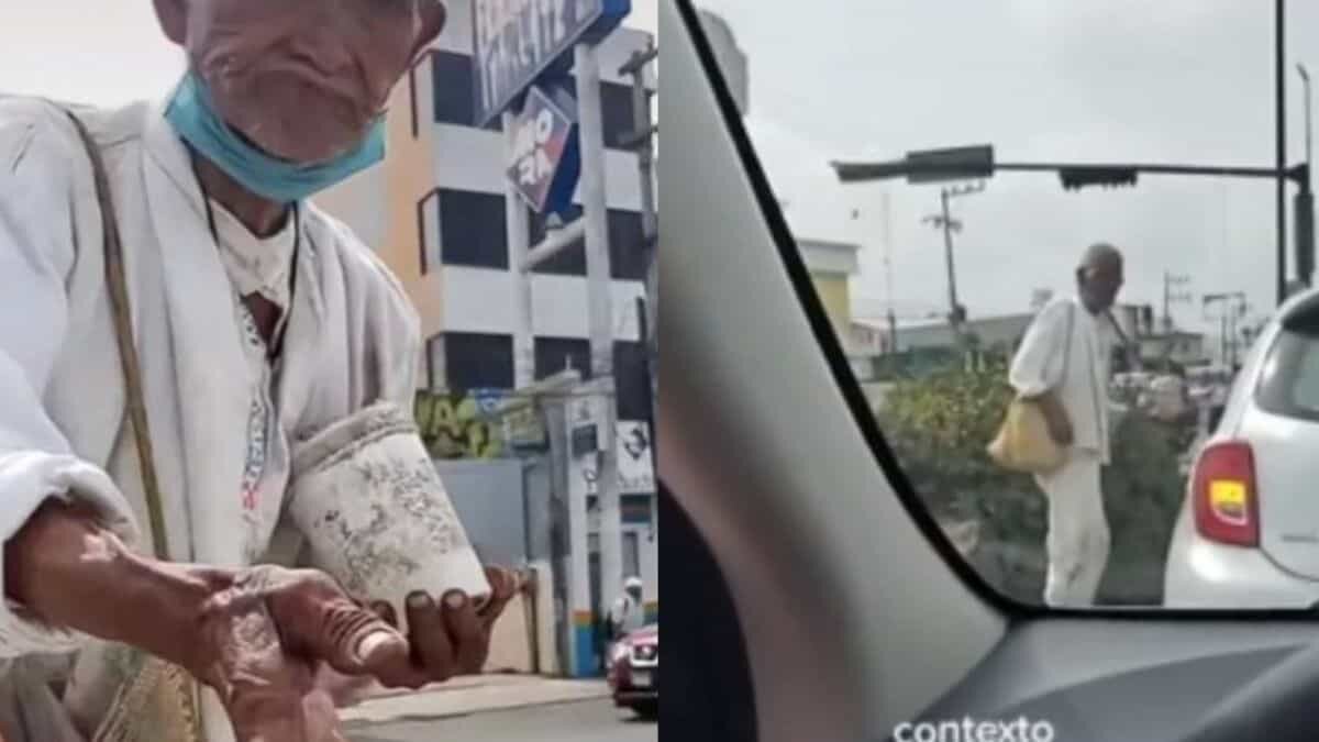 ¡Limosnero y con garrote! Indigente acepta pura moneda de $10
