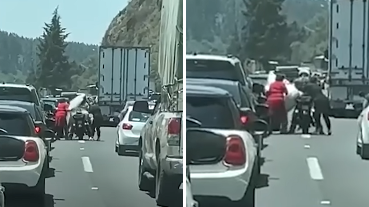 Novia pide ‘ride’ a motociclista para llegar a su boda (Video)
