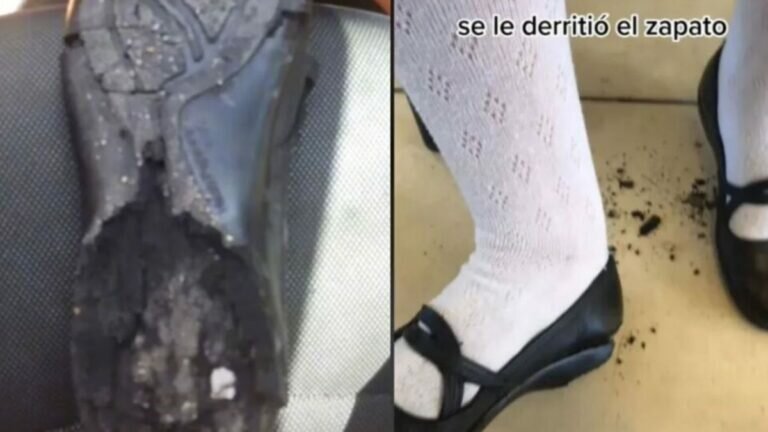 ¡Ayuda! Joven relata cómo se derritió la suela de su zapato por fuerte calor (Video)