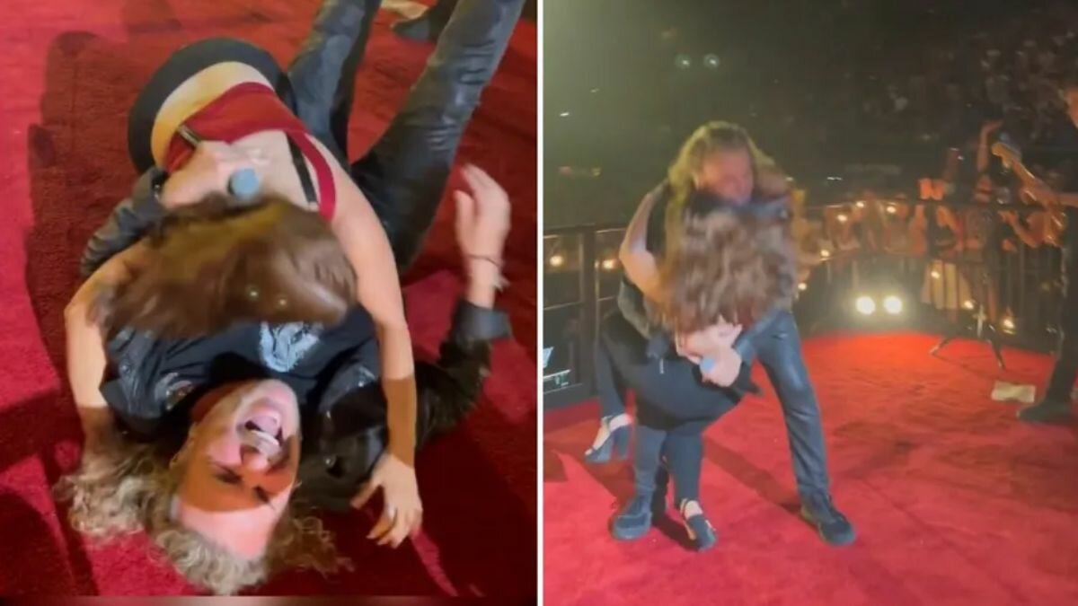 Sube fan al escenario y derriba a Fher de Maná (Video)