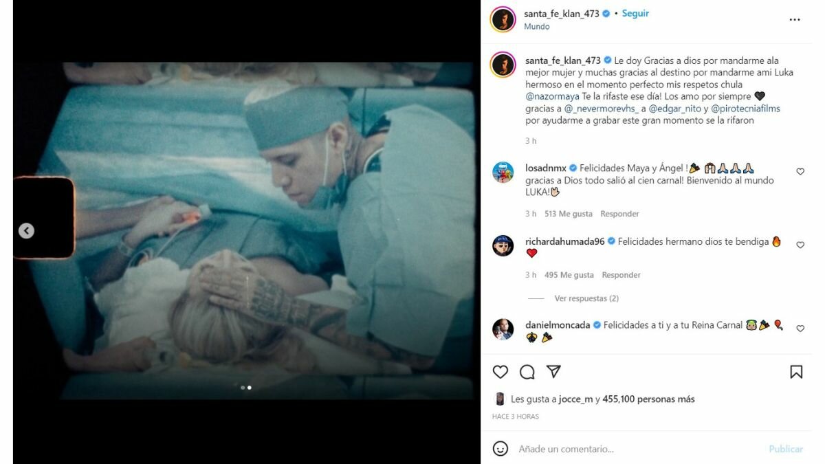 Santa Fe Klan y Maya Nazor compartieron las primeras imágenes de su bebé