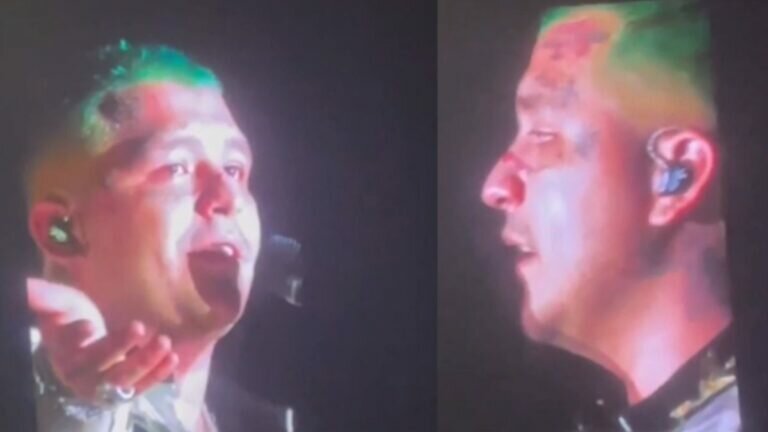 Rompe en llanto Christian Nodal en pleno concierto (Video)