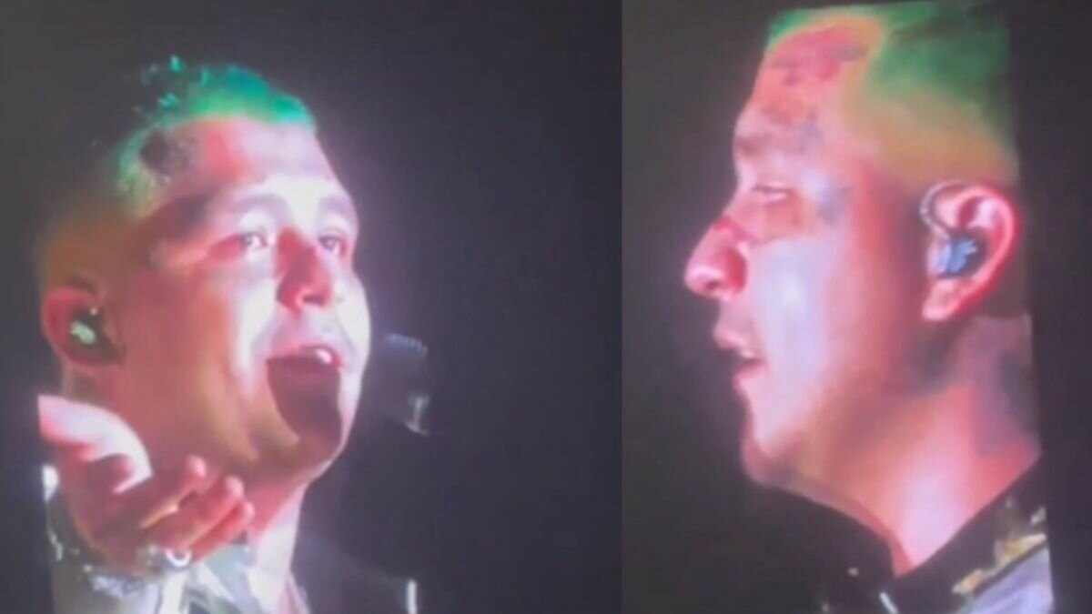 Rompe en llanto Christian Nodal en pleno concierto (Video)