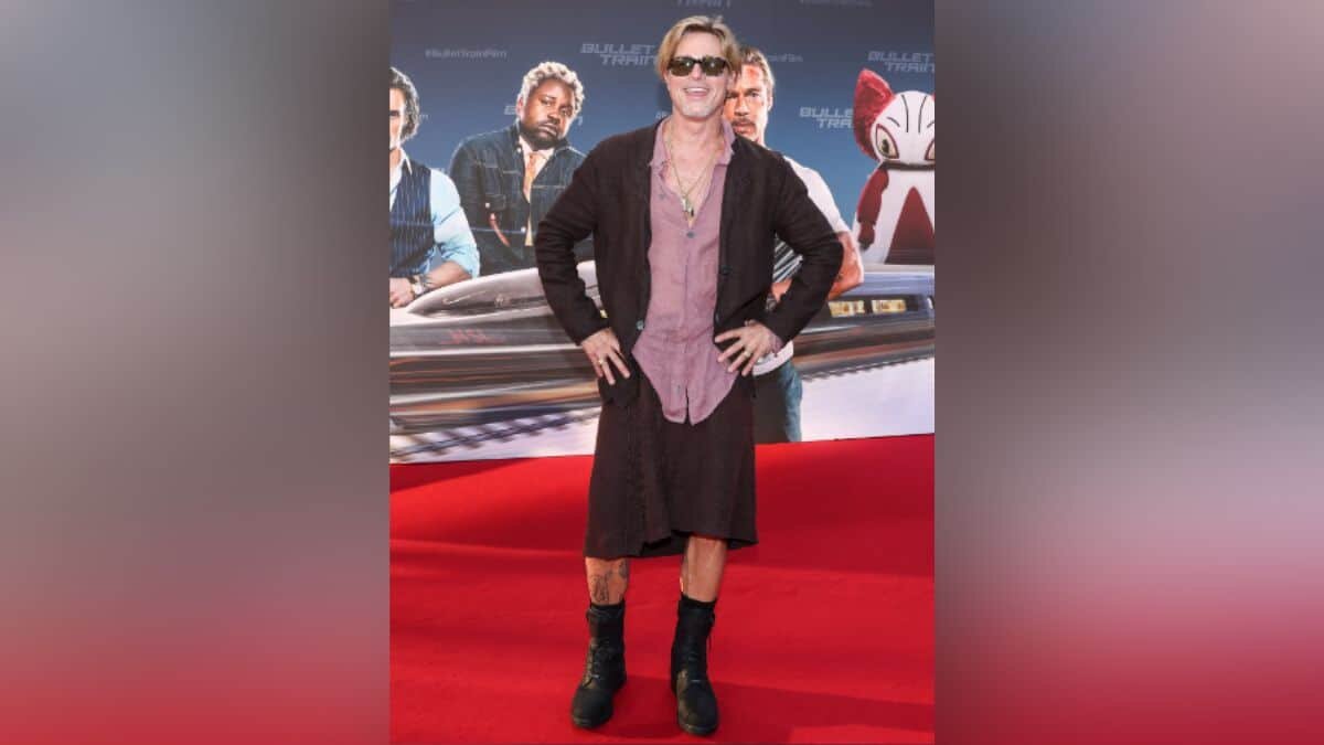 Esta es la razón por la que Brad Pitt uso falda para presentar su próxima película