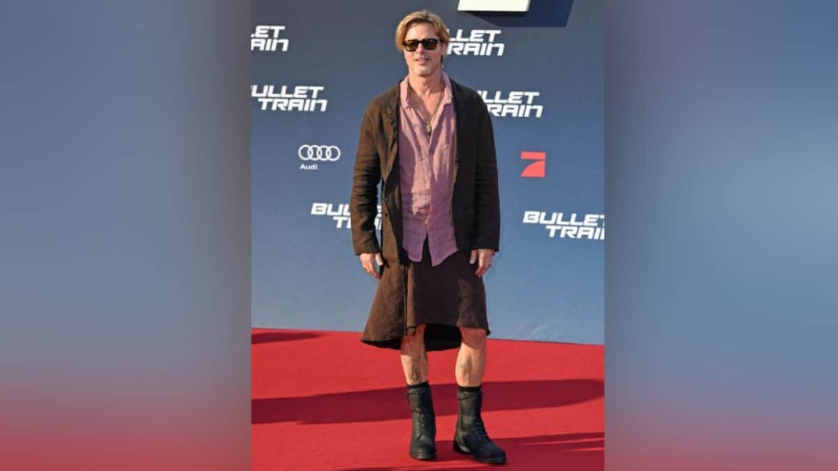 Esta es la razón por la que Brad Pitt uso falda para presentar su próxima película